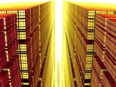 Large glow rays of the sun shining like a flame Illustrazione stock