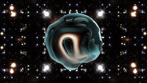A large, glowing, abstract object is surrounded by a field of stars Stock Footage 276662774