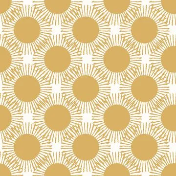 Large Gold Sun Texture Seamless Vector Pattern Background Stock Illustration