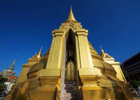 Large Golden Pagoda at Wat Phra Kaew, Bangkok Stock Photos