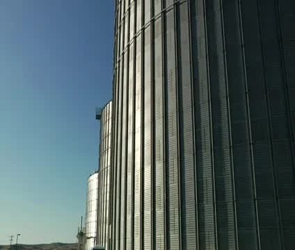Large grain elevators Stock Footage 21591702