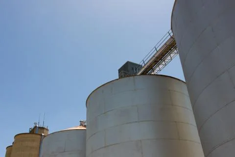 Large Grain Silos Stock Photos