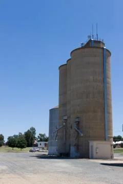 Large Grain Silos Stock Photos