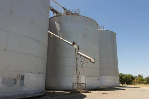 Large Grain Silos Stock Photos