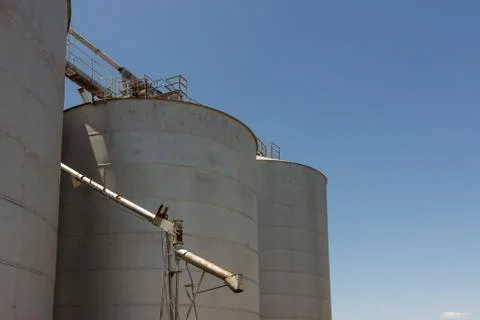 Large Grain Silos Stock Photos