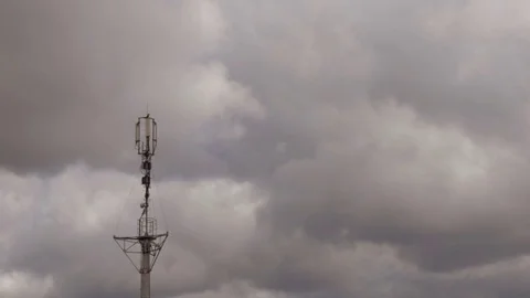 Large gray clouds covered the sky, time-lapse Stock Footage 75478938