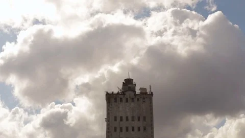 Large gray clouds covered the sky, time-lapse Stock Footage 75478988