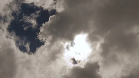 Large gray clouds covered the sky, time-lapse Stock Footage 75479288