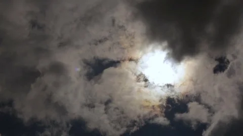 Large gray clouds covered the sky, time-lapse Stock Footage 75479387