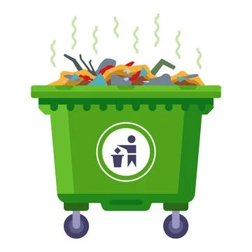 Large green container for city garbage. Stock Illustration
