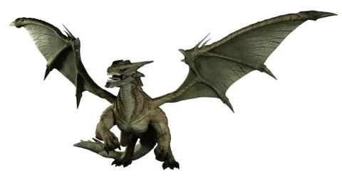 Large Green Dragon Stock Illustration