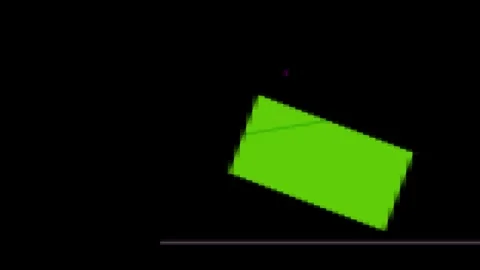 A large green rectangle tilted on a black background with a small purple do.. Stock Footage 335441514