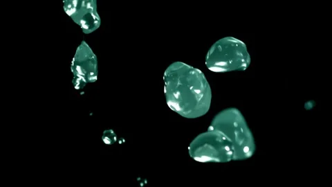 Large Green Underwater Bubbles Floating In Darkness Video stock 339301521