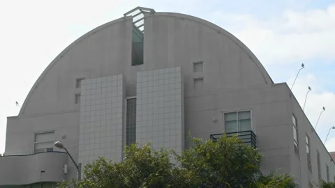 Large Grey Bunker-like Compound/Observatory Stock Footage 131609138