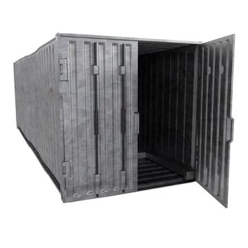 A large, grey container with a white door sits on a white background 스톡 일러스트