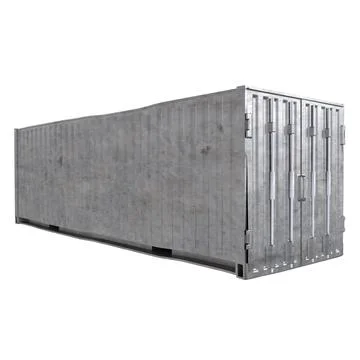 A large, grey container with a white door sits on a white background Stock Illustration