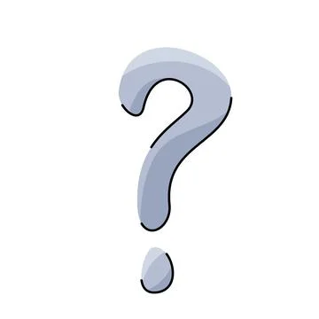 Large grey question mark with black line effect vector illustration isolated on Stock Illustration