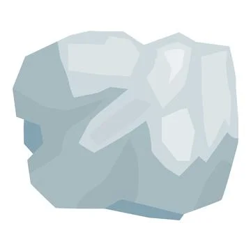 Large grey stone floating in white background Illustrazione stock