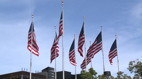 Large group of American flags Video stock 57674830
