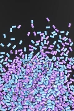 Large group of batteries on a black background. 3d render illustration. Stock Illustration