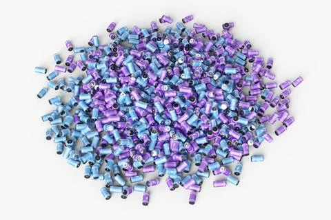 Large group of batteries on a white background. 3d render illustration. Stock Illustration
