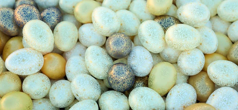 Large group of different Colorful Easter eggs Stock Photos