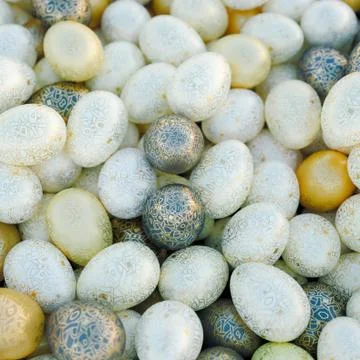 Large group of different Colorful Easter eggs Stock Photos