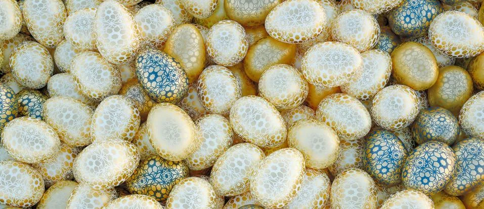 Large group of different Colorful Easter eggs Stock Photos