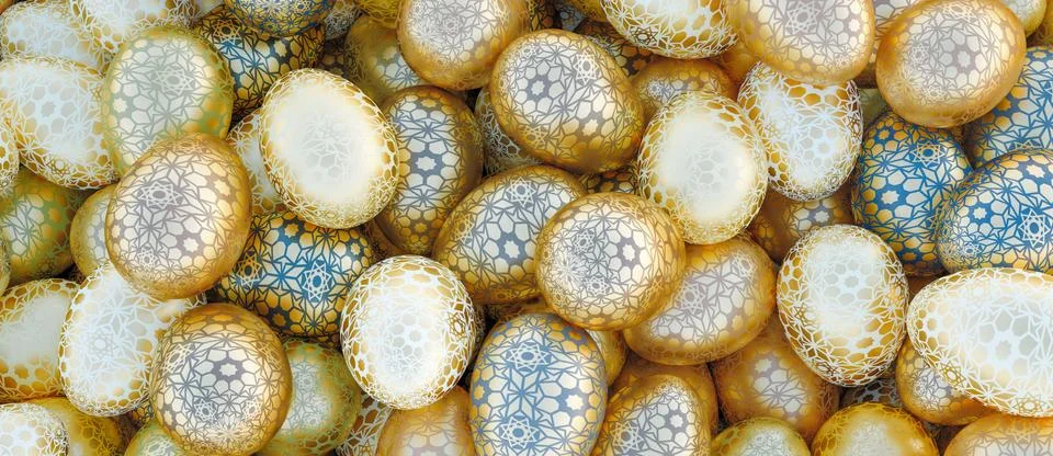 Large group of different Colorful Easter eggs Stock Photos