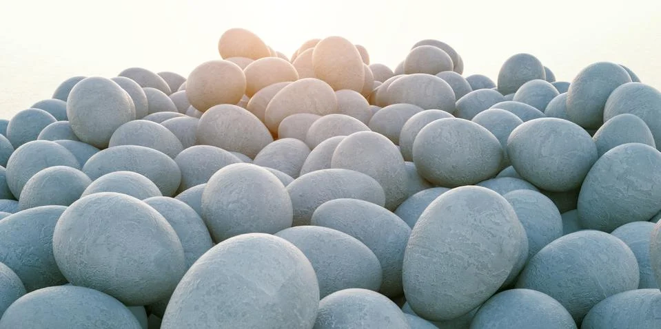 Large group of different Colorful Easter eggs Stock Photos