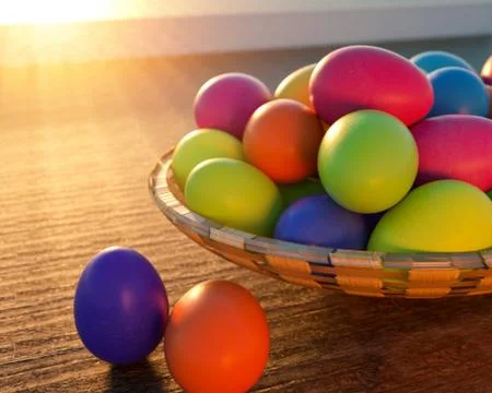Large group of different Colorful Easter eggs Stock Photos