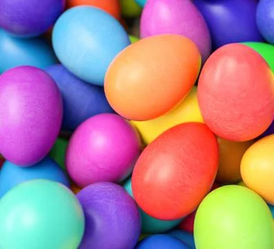 Large group of different Colorful Easter eggs Stock Photos