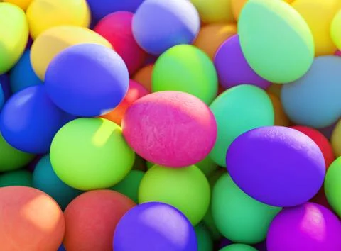 Large group of different Colorful Easter eggs Stock Photos