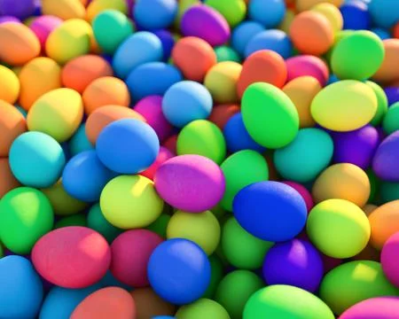 Large group of different Colorful Easter eggs Stock Photos