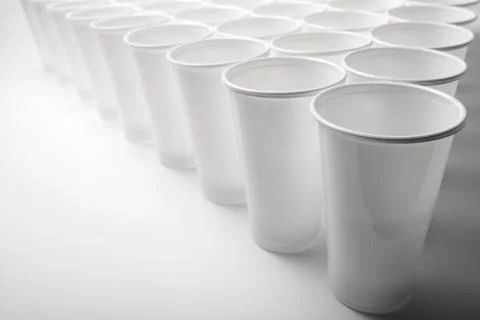 Large group of disposable plastic cups Stock Photos