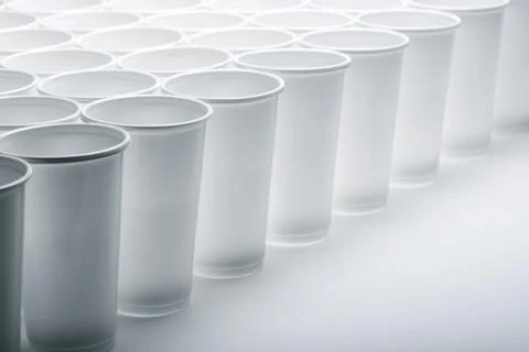 Large group of disposable plastic cups Stock Photos