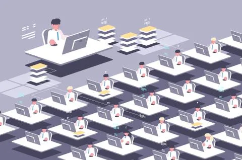 Large group of employees Stock Illustration