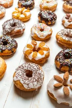 Large group of glazed donuts Фото