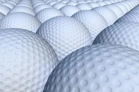 Large group of golf balls Stock Illustration