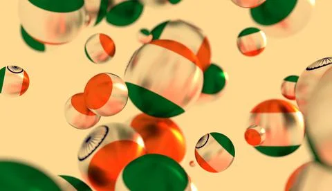 Large group of  orbs or spheres. India flag Stock Illustration