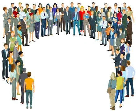 Large group of people in the community - vector illustration Illustrazione stock