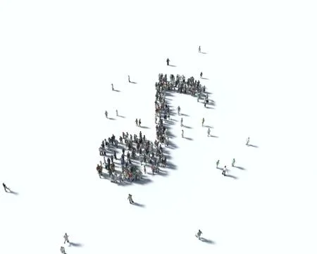 Large group of people in the form of Illustrazione stock