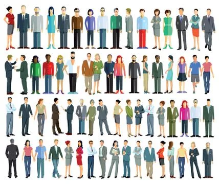 Large group of people Stock Illustration