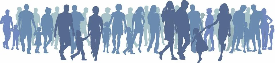 Large group of people Stock Illustration