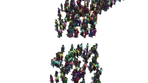 Large group of people with questions, thinking concept Stock Footage 139605089