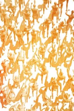 Large group of people running in a marathon Stock Illustration