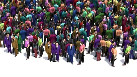 Large group of people stood in the form of the switch Stock Footage 150349759