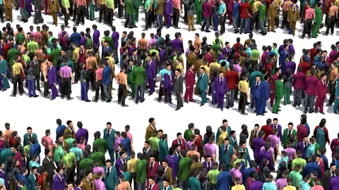 Large group of people stood in the form of light bulbs Stock Footage 150349762