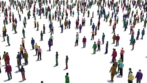 Large group of people on white background Stock Footage 139264977