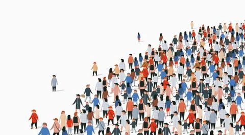 Large group of people on white background. People communication concept. Stock Illustration